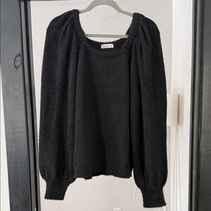 Women’s Black Square Neck Sweater, XL